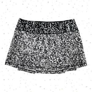Lululemon Pace Rival Skirt Black White Active Tennis Fit Pickleball Skort Size 4